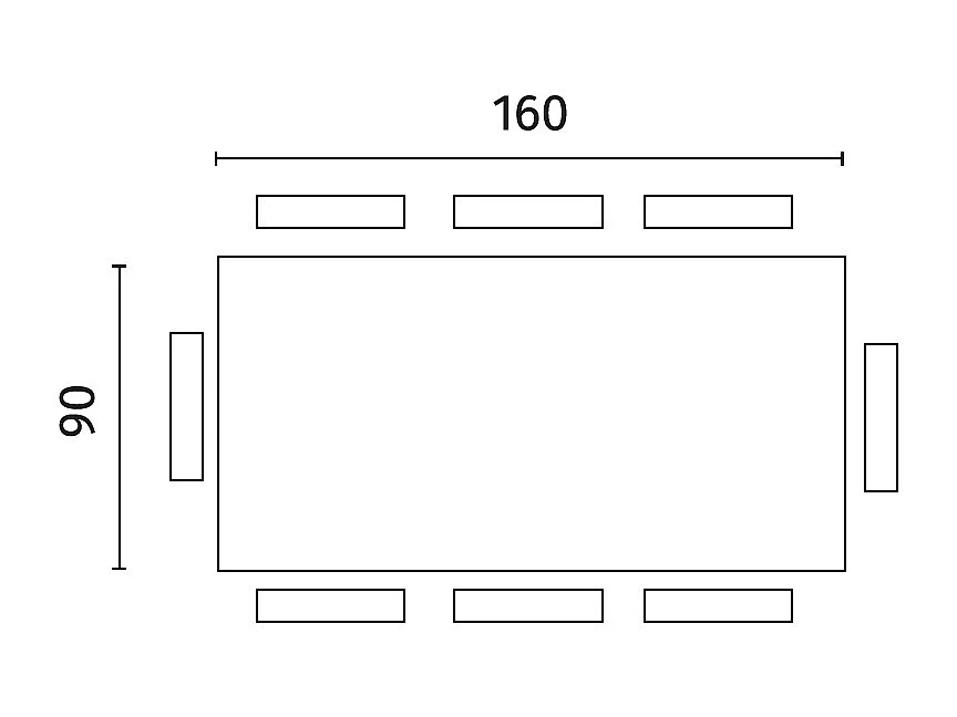 Spike Table Fixe (160 x 76 H cm) en Frêne Noir