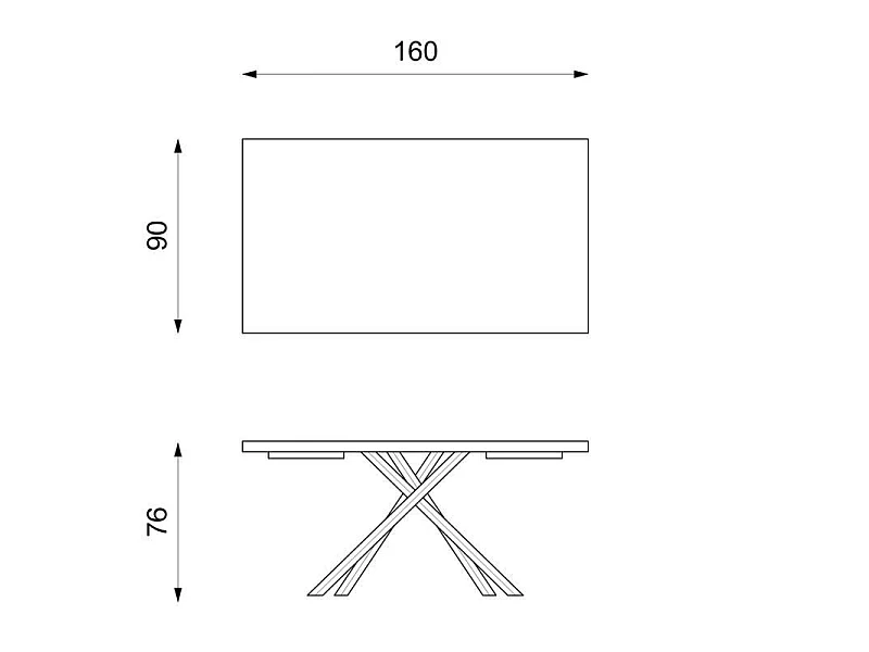 Spike - Fixed Table (160 x 76 H cm) in Black Ash