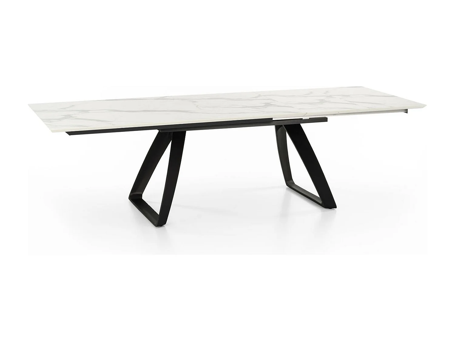 Barret - Uitschuifbare tafel (170/270 x 90 cm) in HPL op zwart MDF