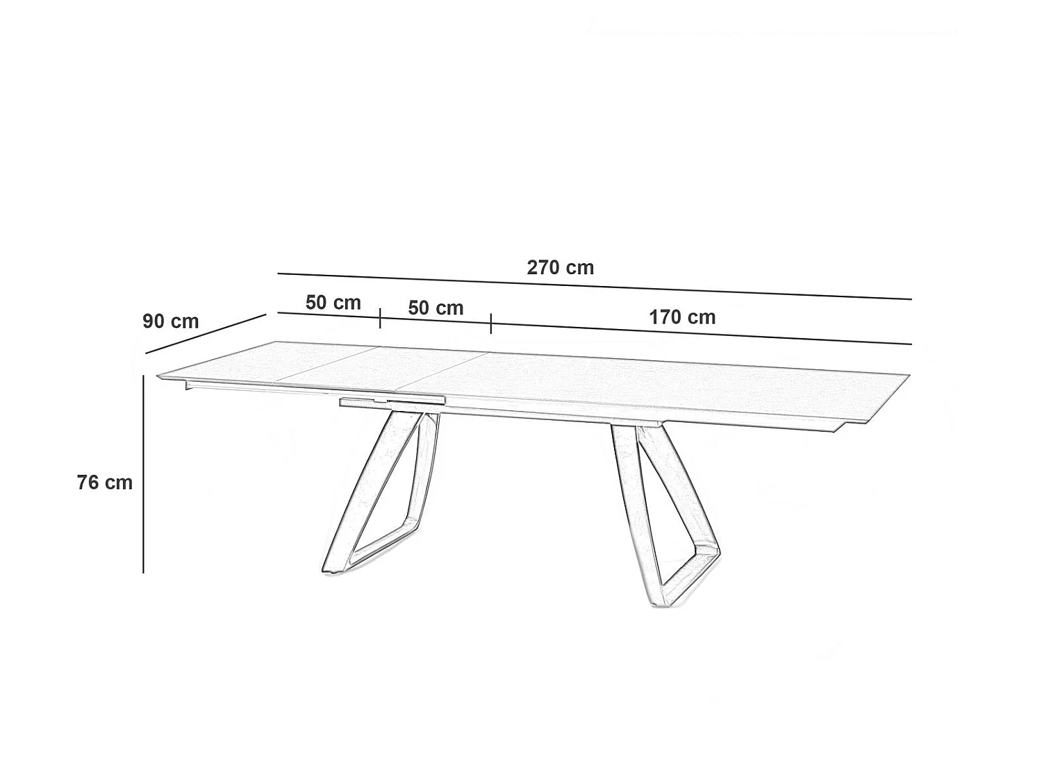 Barret Table Extensible (170/270 x 90 cm) en HPL sur MDF Noir
