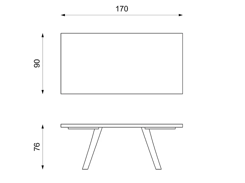 Barret Table Extensible (170/270 x 90 cm) en HPL sur MDF Noir