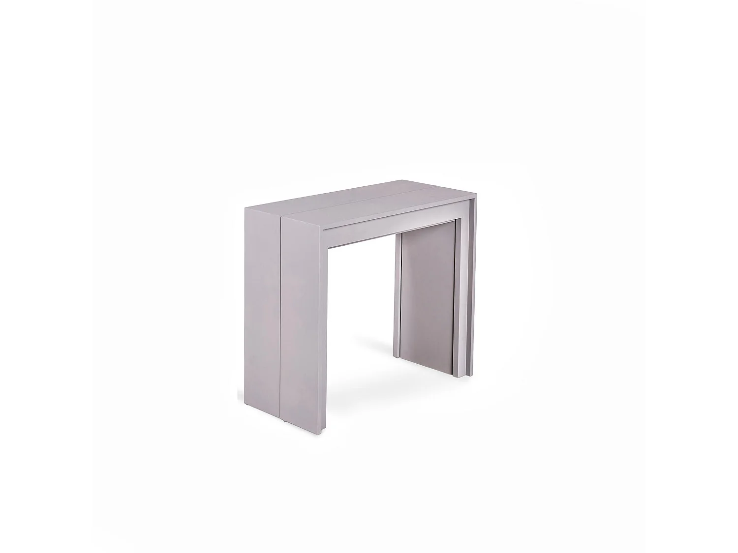 Pinocchio Console extensible (42,5/302,5 x 90 cm) en MDF laqué gris