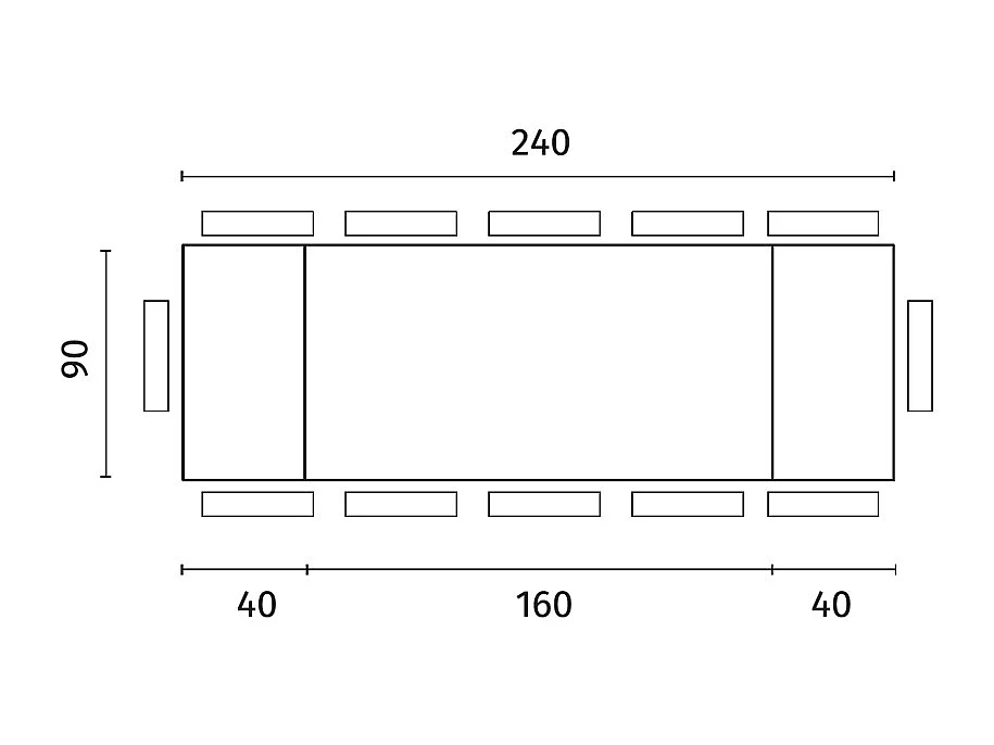 Bridge - Uitschuifbare tafel (160/240 x 90 cm) in zwart eiken fineer