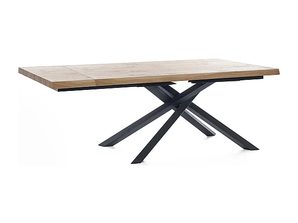 Spike - Ausziehbarer Tisch (160/240 x 90 cm) in schwarzer Eiche