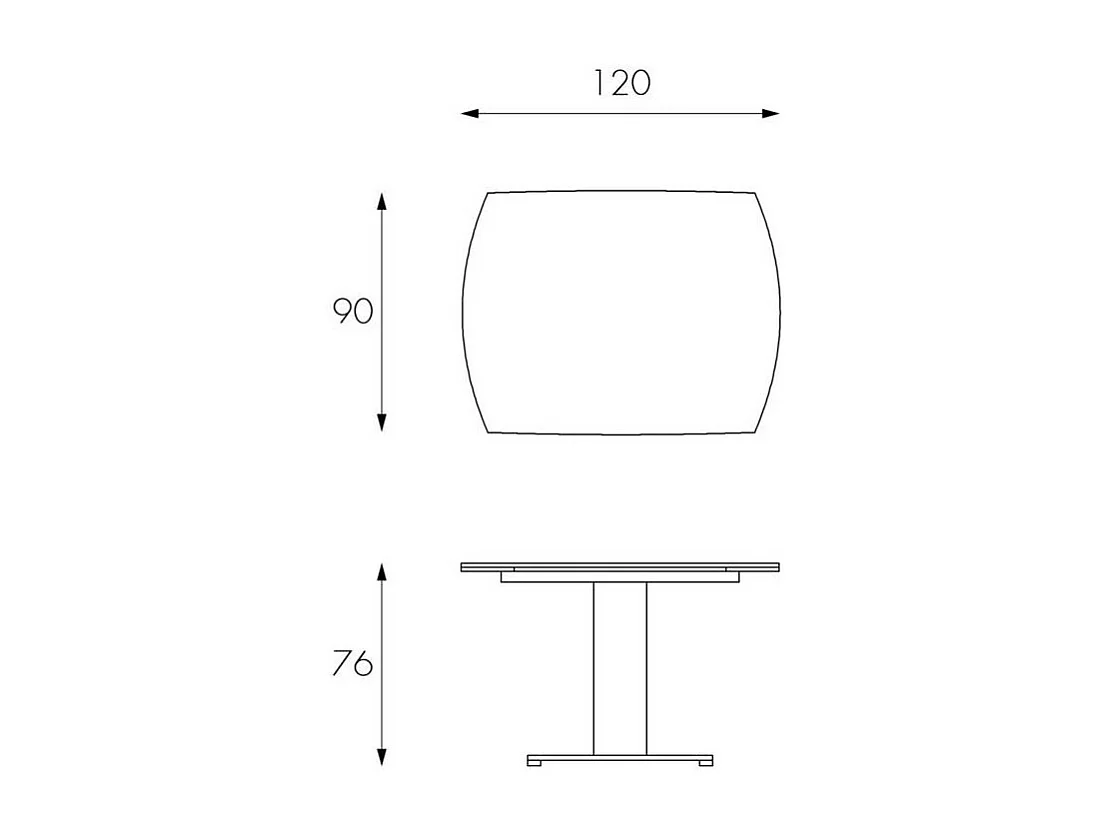 Kyoto uitschuifbare tafel van grijs gehard glas tot 180 cm
