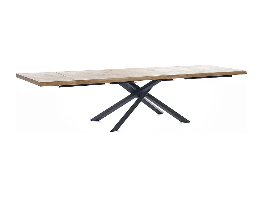 Spike - Ausziehbarer Tisch (200/300 x 100 cm) aus schwarzem Eichenfurnier