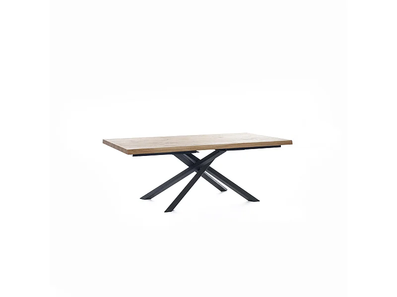 Spike Table Extensible (200/300 x 100 cm) en Placage Chêne Noir