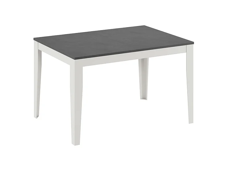 Groß – Ausziehbarer Tisch (130/290 x 80 cm) aus weißem Melamin