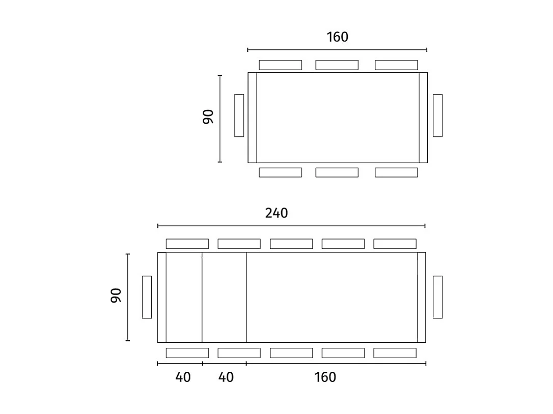 Nevada - Mesa extensible (160/240 x 90 cm) en chapa de roble marrón