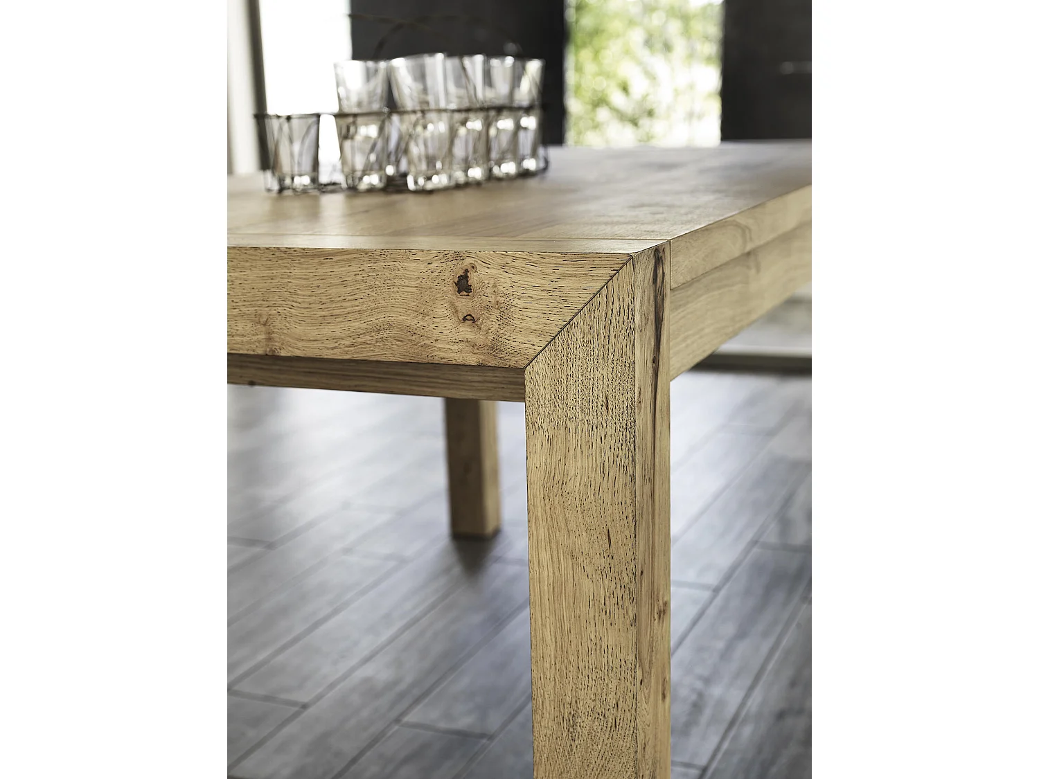 Nevada Table extensible (160/240x90 cm) en placage chêne brun