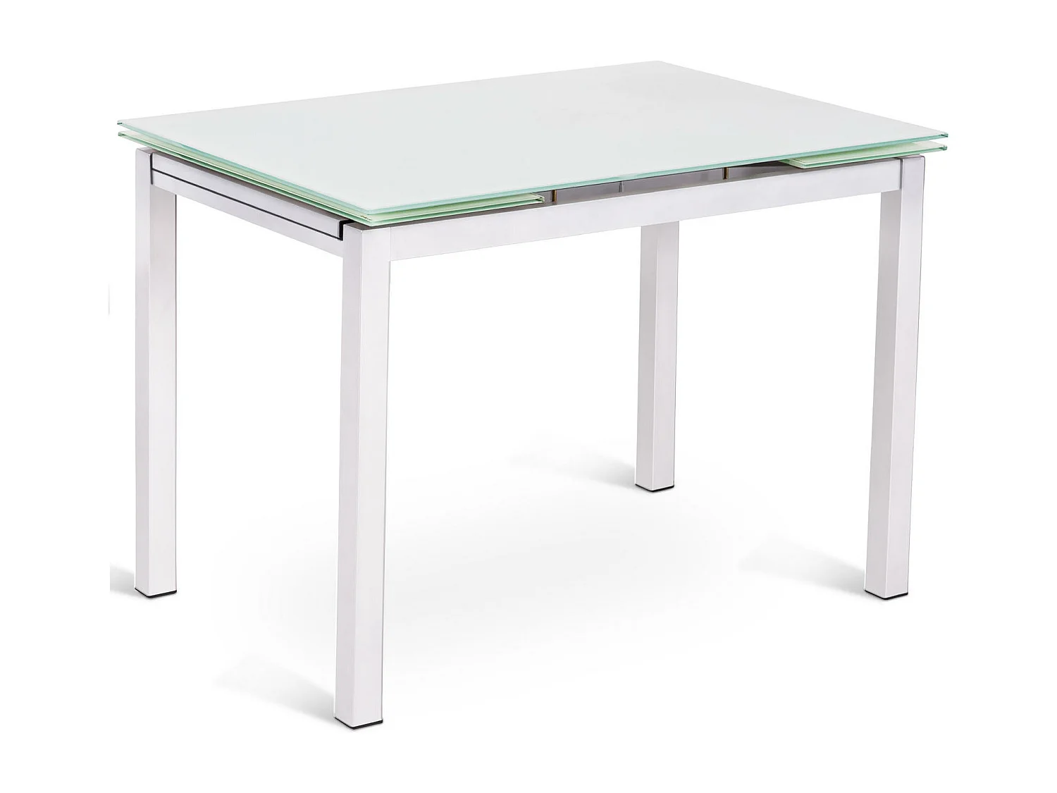 Baud Table Extensible (110/170 x 75 cm) en Verre Trempé Blanc