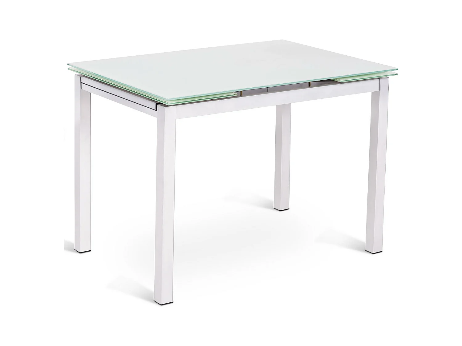 Baud Table Extensible (110/170 x 75 cm) en Verre Trempé Blanc