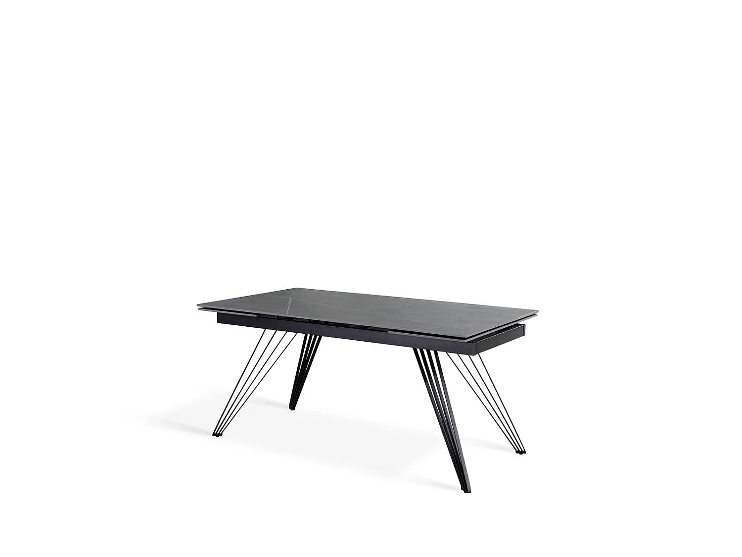 Match 1 - Udtræksbord (160/240 x 90 cm) i sort keramik