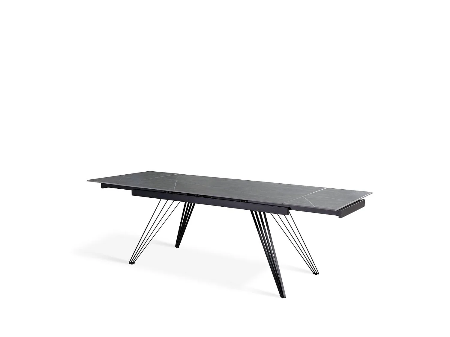 Match 1 - Udtræksbord (160/240 x 90 cm) i sort keramik