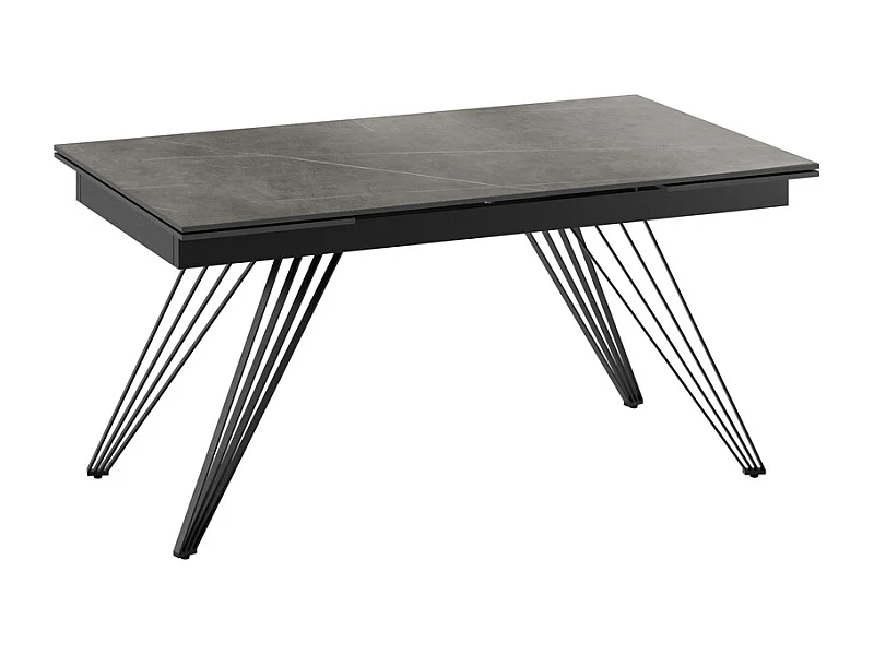 Match 1 Table extensible (160/240 x 90 cm) en Céramique Noire