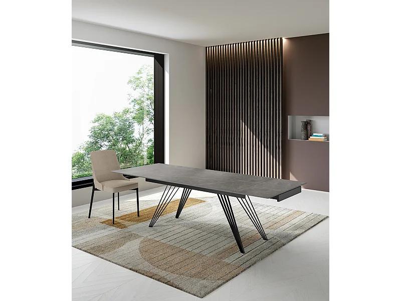 Dopasuj 1 - Stół rozkładany (160/240 x 90 cm) w kolorze czarnej ceramiki