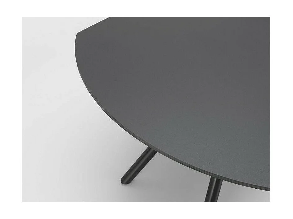 Kyoto Four ausziehbarer Tisch aus gehärtetem Glas in Graphitgrau, bis zu 180 cm