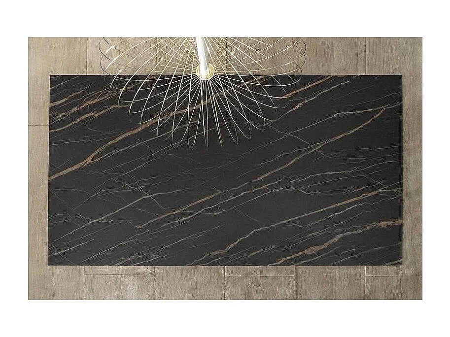 Tavolo Allungabile da 160cm a 240cm moderno Top in Ceramica su Vetro Temperato Portoro