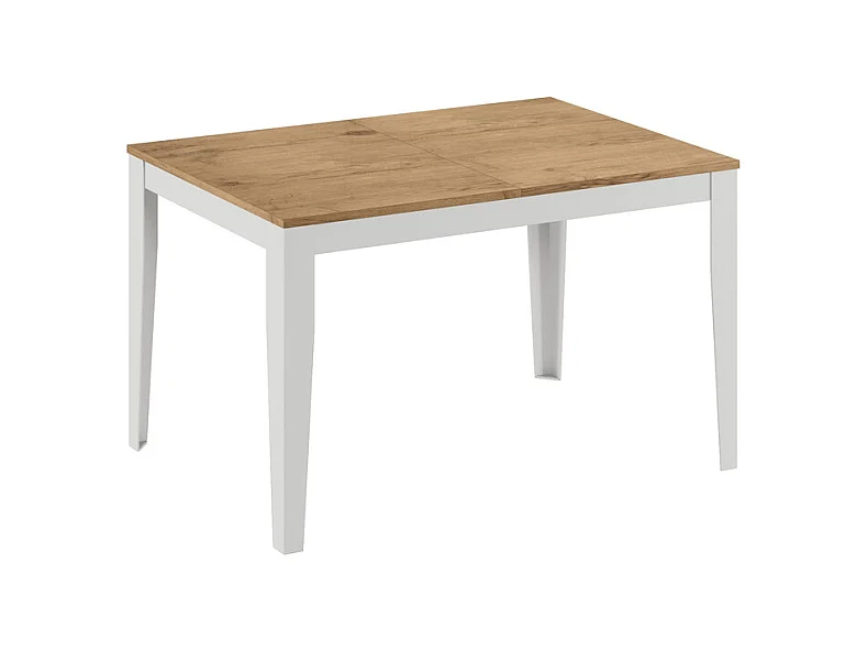 Groß – Ausziehbarer Tisch (130/290 x 80 cm) aus weißem Melamin