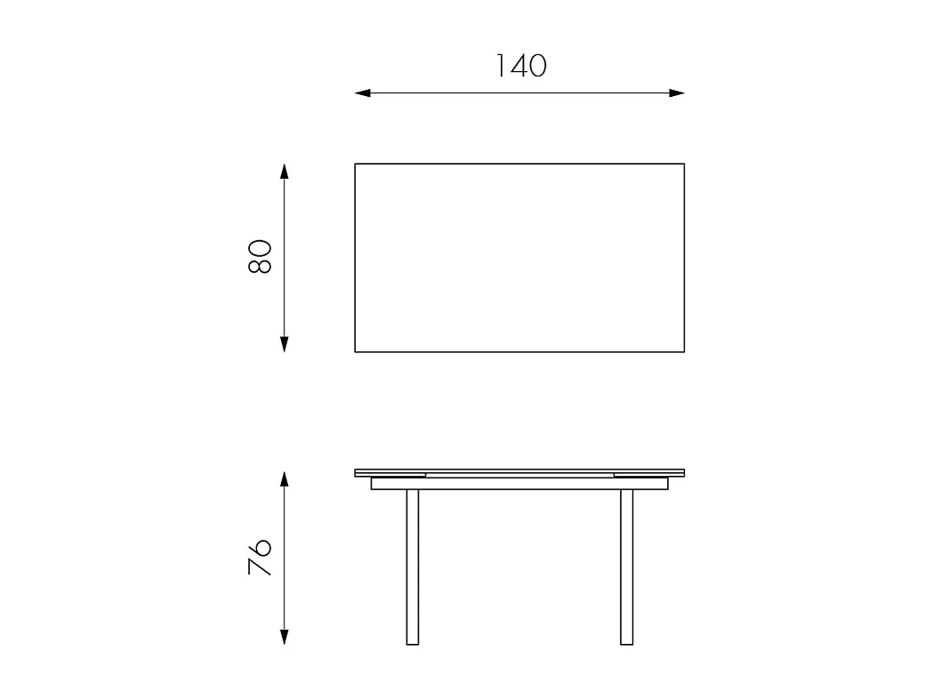 Tommy - Mesa extensible (140/200 x 80 cm) en cristal templado blanco
