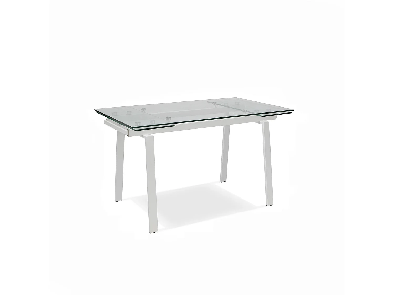 Tommy - Ausziehbarer Tisch (140/200 x 80 cm) aus weißem Hartglas