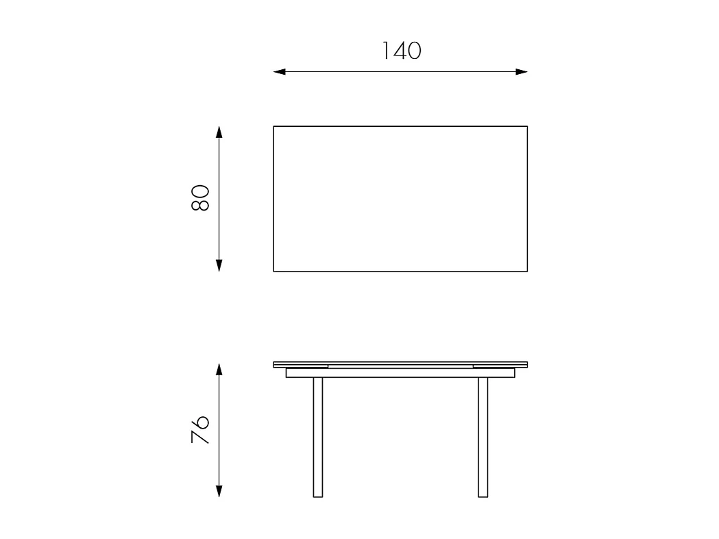 Tommy - Tavolo Allungabile (140/200 x 80 cm) in Vetro Temperato Bianco