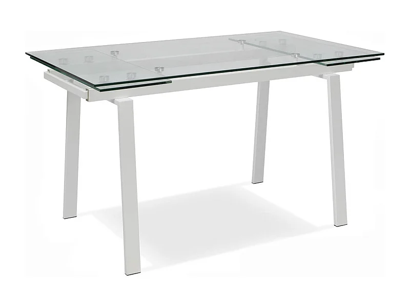 Tommy - Uitschuifbare tafel (140/200 x 80 cm) in wit gehard glas