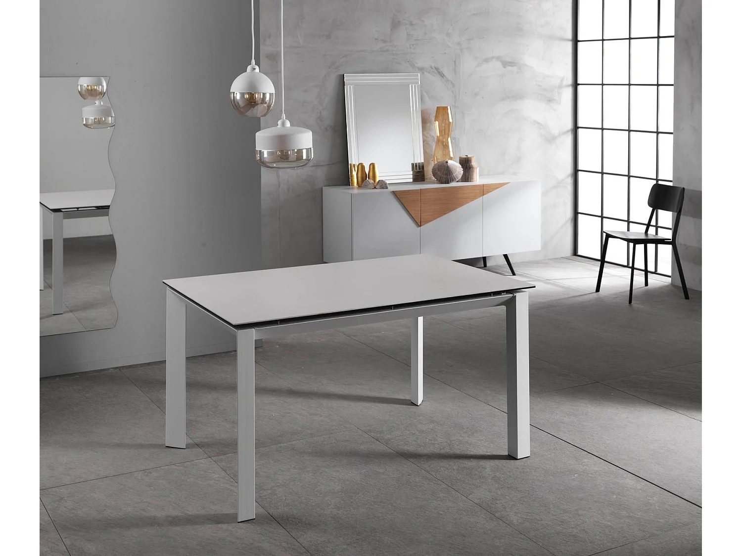 Account - Uitschuifbare tafel (140/220 x 90 cm) in wit keramiek