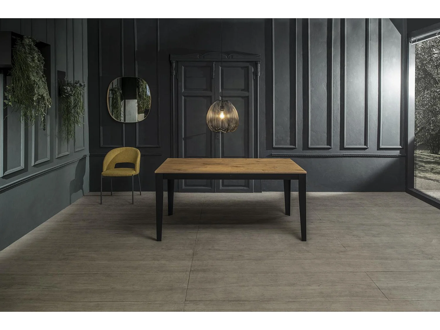 Big Table extensible (130/290 x 80 cm) en Mélamine Noir