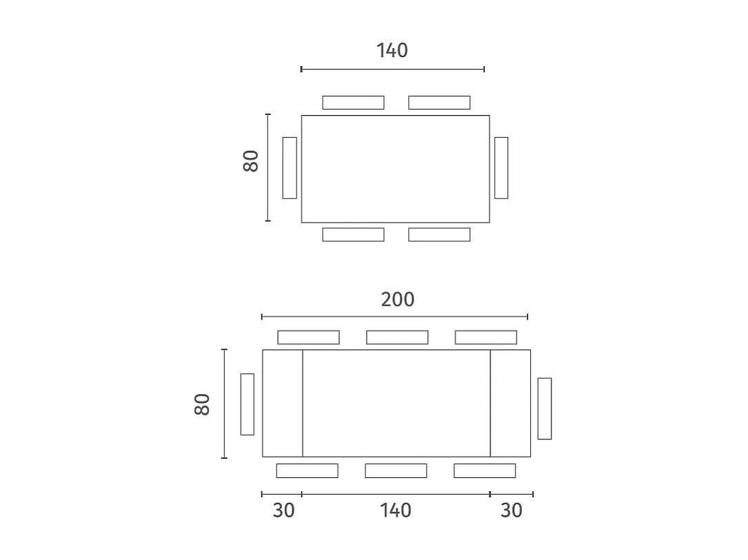 Dylan - Mesa Extensível (140/200 x 80 cm) em Cerâmica Branca