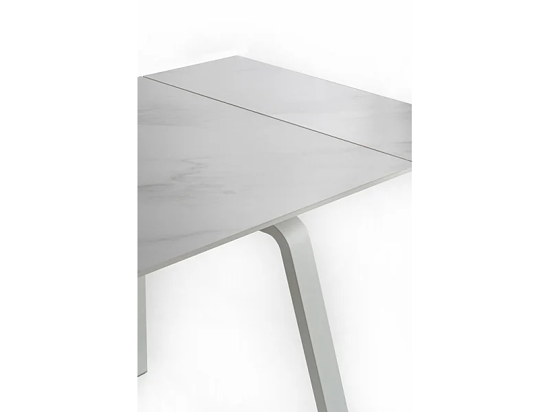 Dylan - Ausziehbarer Tisch (140/200 x 80 cm) aus weißer Keramik