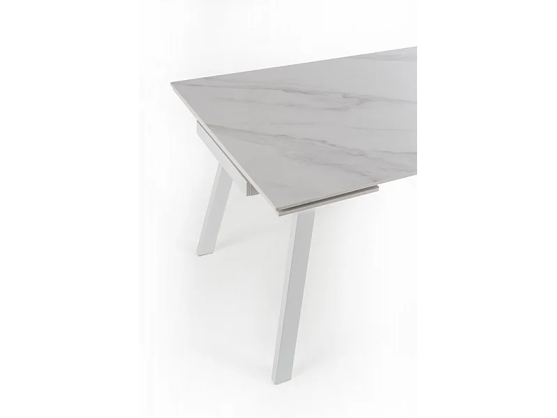 Dylan - Ausziehbarer Tisch (140/200 x 80 cm) aus weißer Keramik
