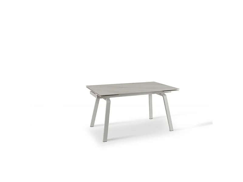 Dylan - Tavolo Allungabile (140/200 x 80 cm) in Ceramica Bianca