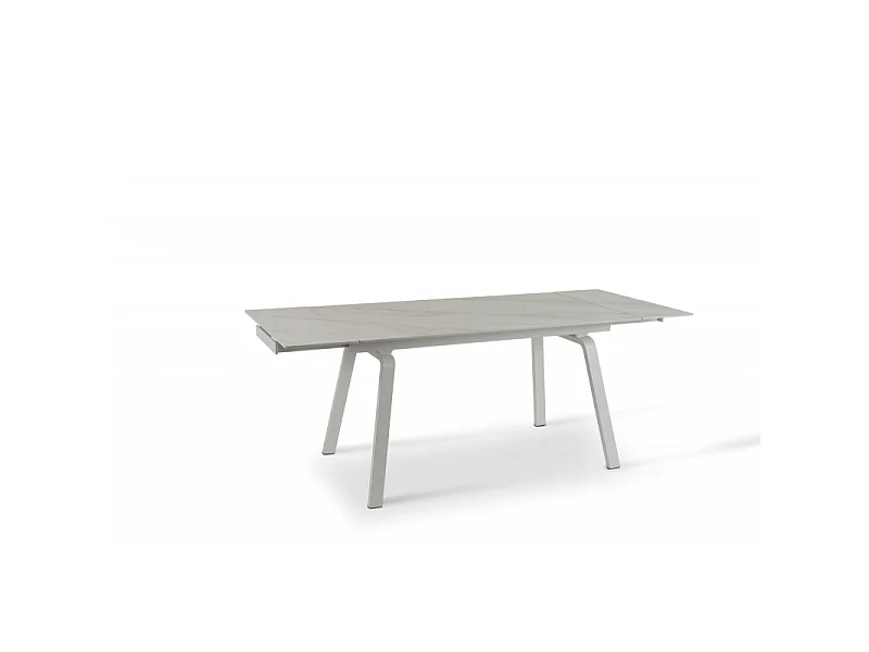 Dylan - Tavolo Allungabile (140/200 x 80 cm) in Ceramica Bianca