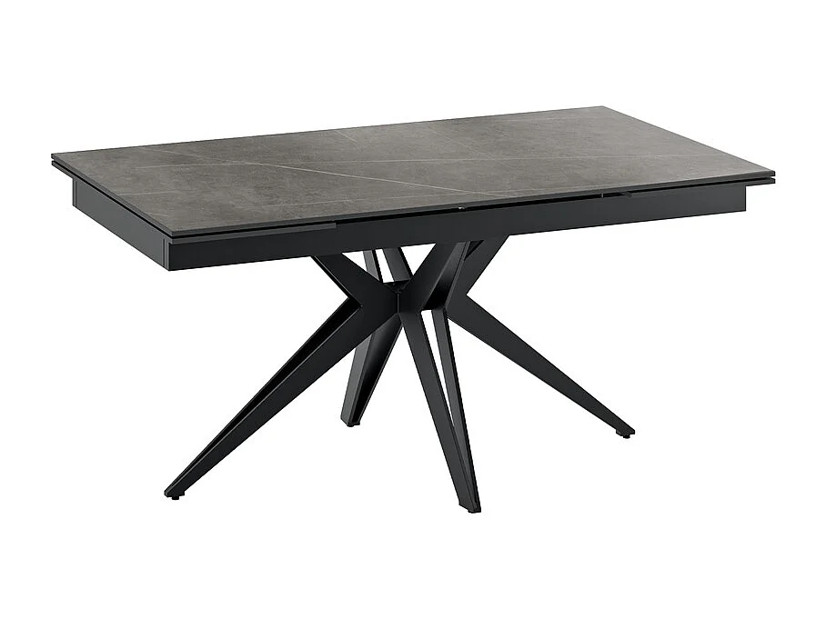 Match 2 - Uitschuifbare tafel (160/240 x 90 cm) in zwart keramiek