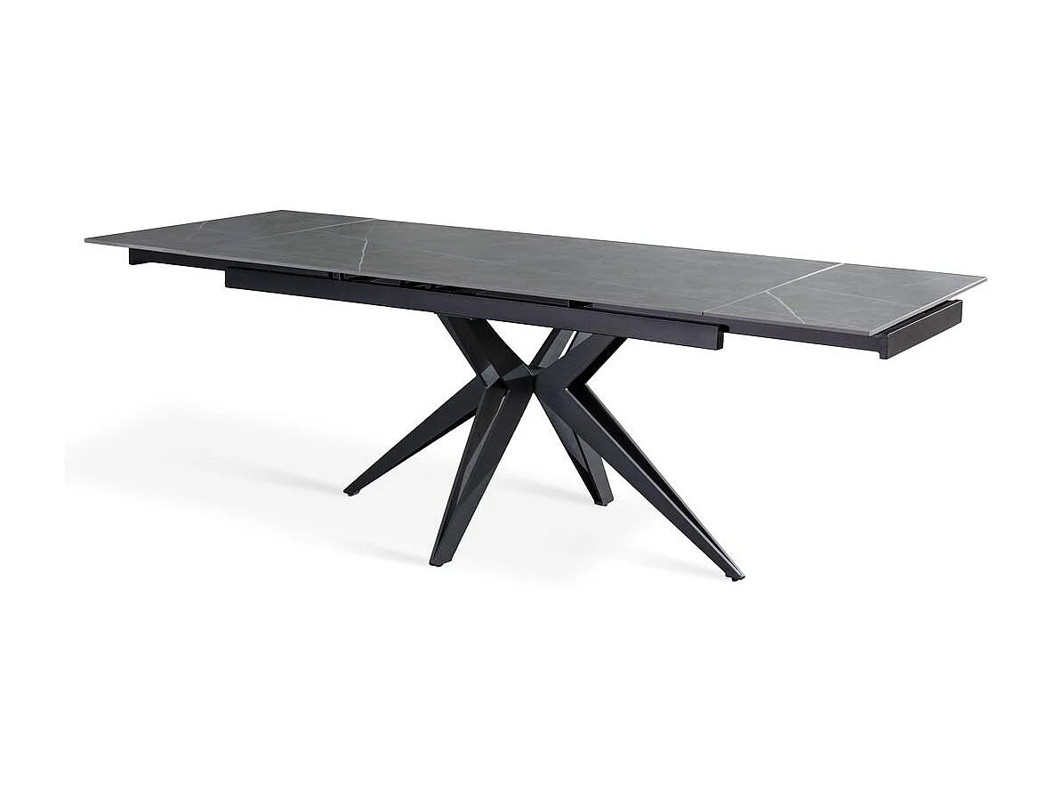 Match 2 - Uitschuifbare tafel (160/240 x 90 cm) in zwart keramiek