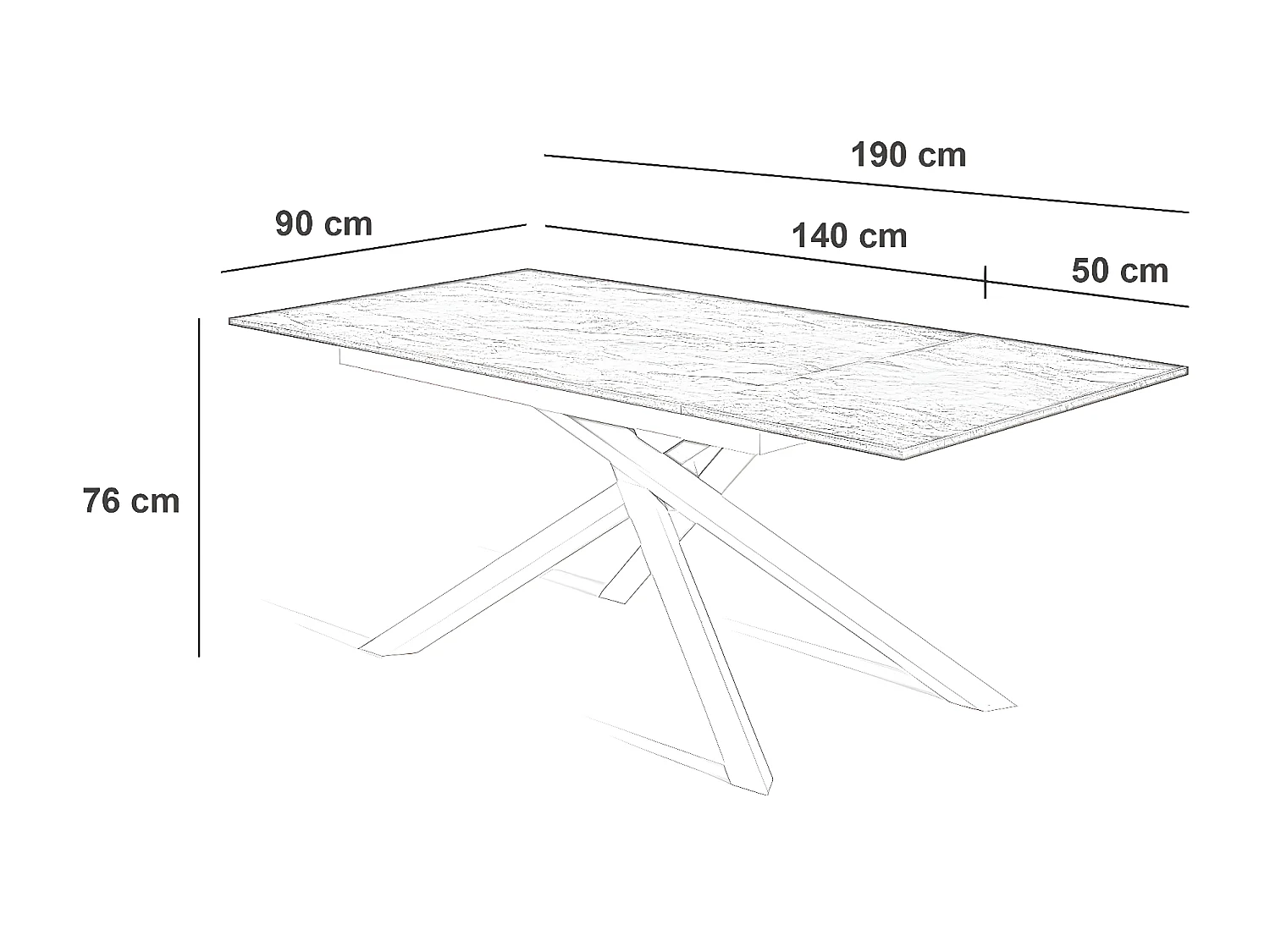 Pulse - Mesa extensible (140/190 x 90 cm) en melamina negra