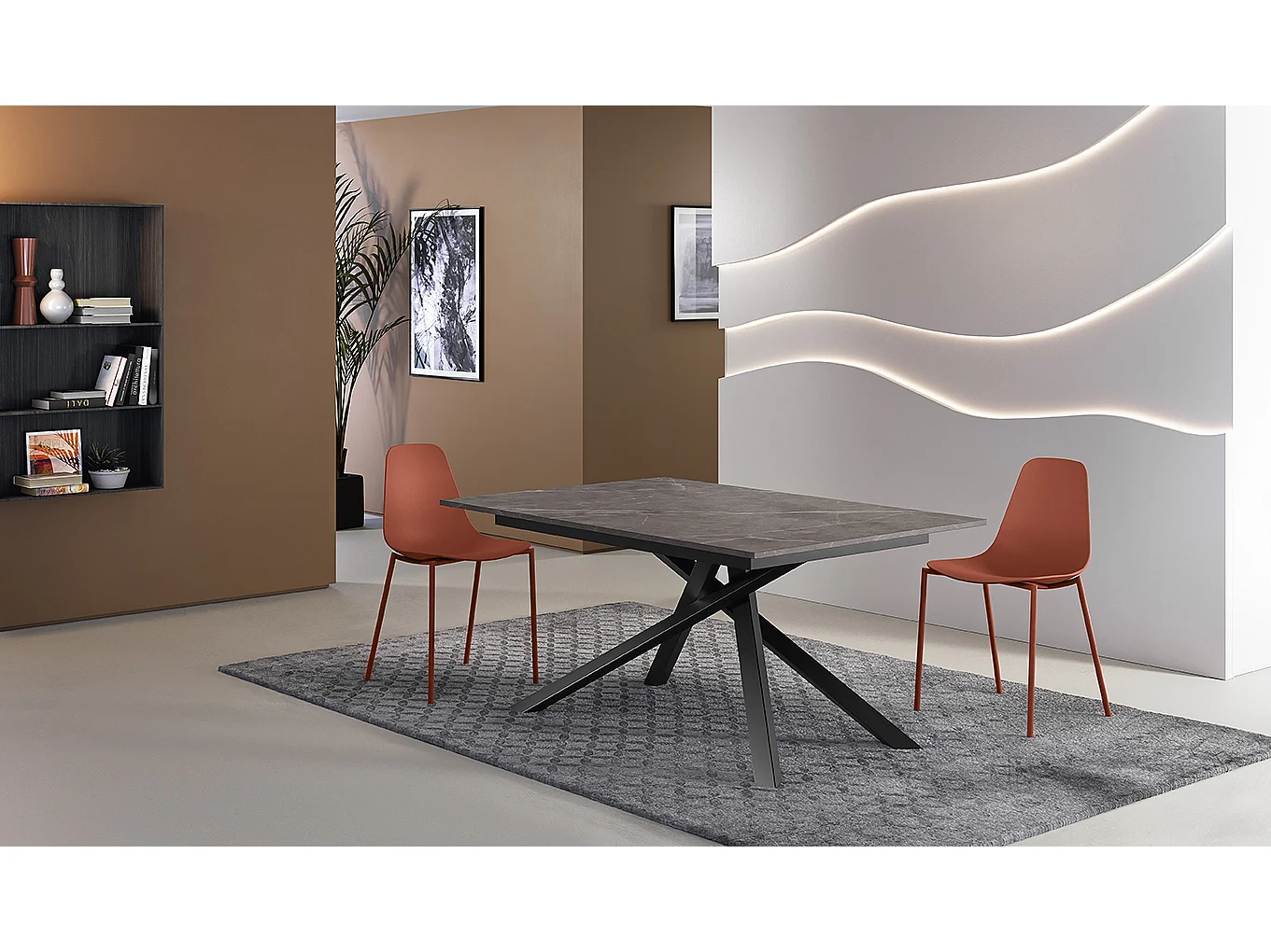 Pulse - Uitschuifbare tafel (140/190 x 90 cm) in zwart melamine