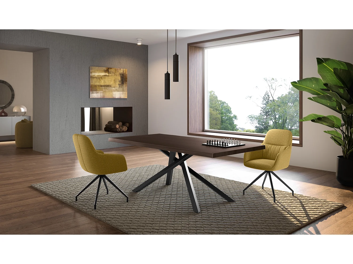 Spike Table Extensible (160/240x90 cm) en Frêne Noir