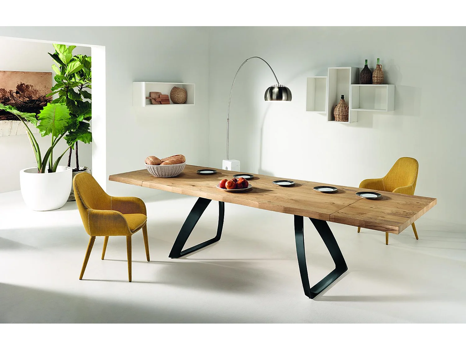 Bridge Table Extensible (200/300 x 100 cm) en Placage Chêne Noir