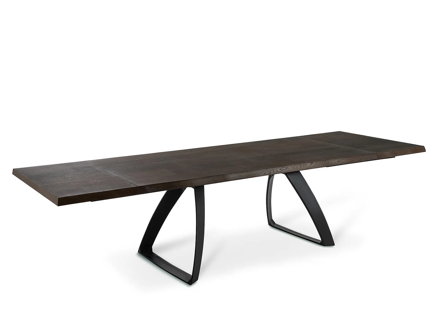 Bridge Table Extensible (200/300 x 100 cm) en Chêne Traité Thermiquement Noir