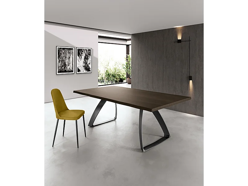 Bridge - Tavolo Allungabile (200/300 x 100 cm) in Rovere Termotrattato Nero