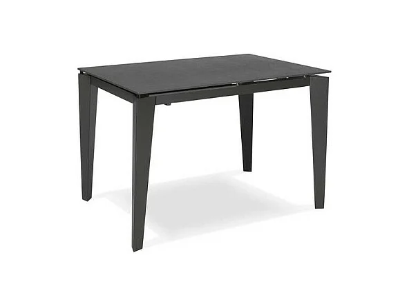 Table extensible de 120cm à 170cm plateau moderne en céramique sur verre trempé gris graphite