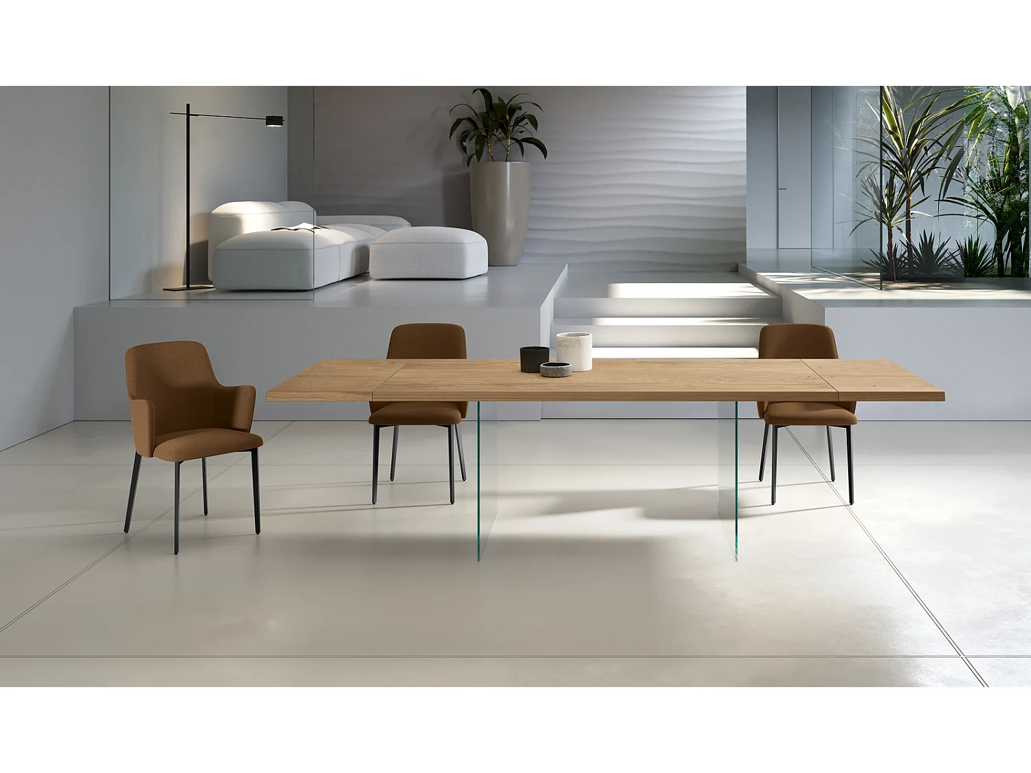 Snooker - Ausziehbarer Tisch (200/300 x 100 cm) in braunem Eichenfurnier