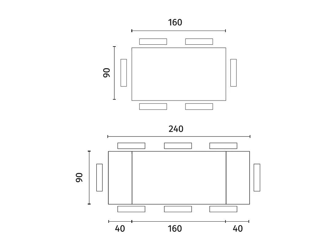 Smokey - Tavolo Allungabile (160 / 240 x 90 cm) in Vetro Nero