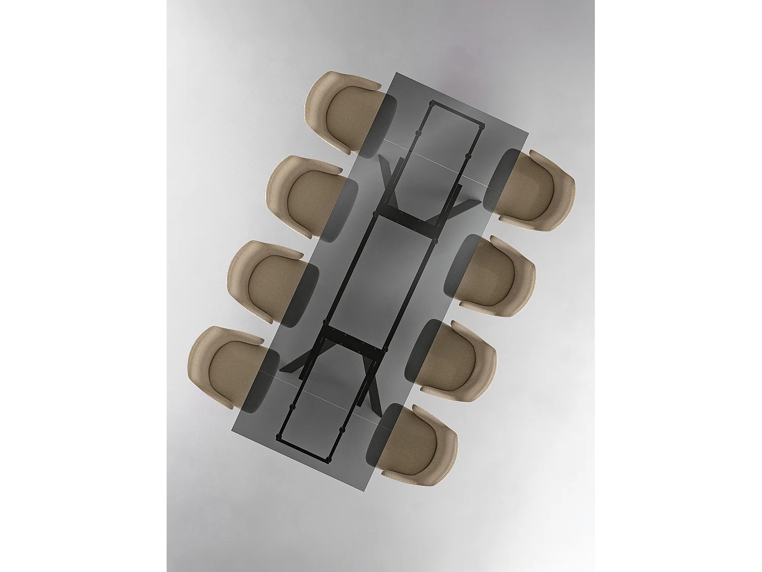 Smokey - Tavolo Allungabile (160 / 240 x 90 cm) in Vetro Nero