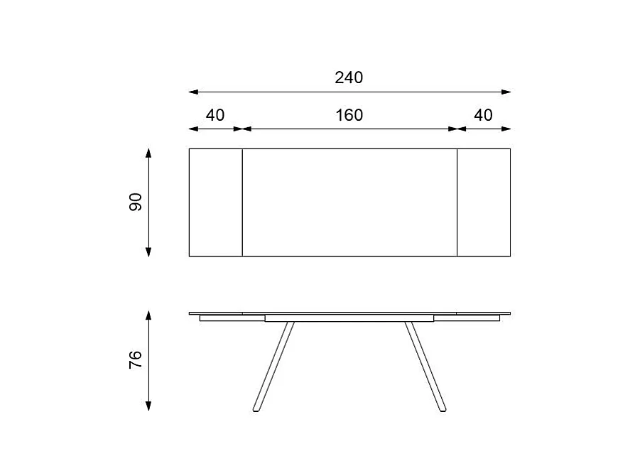 Smokey - Tavolo Allungabile (160 / 240 x 90 cm) in Vetro Nero
