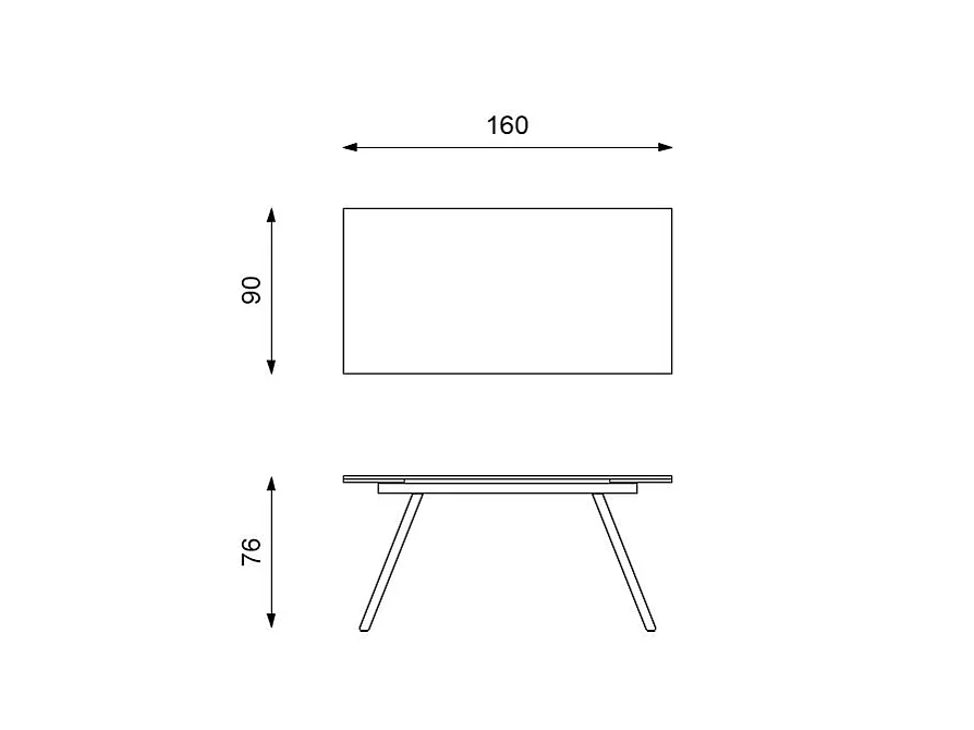Smokey Table Extensible (160 / 240 x 90 cm) en Verre Noir