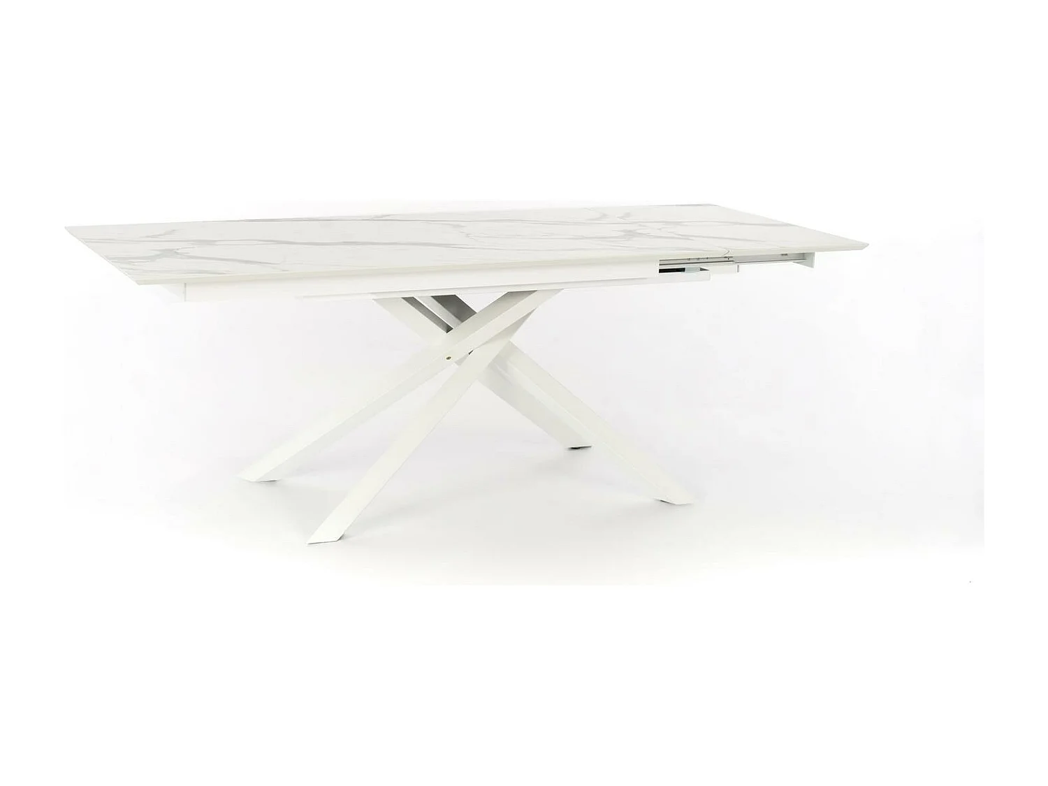 Xavier - Uitschuifbare tafel (170/270 x 90 cm) in HPL op wit MDF
