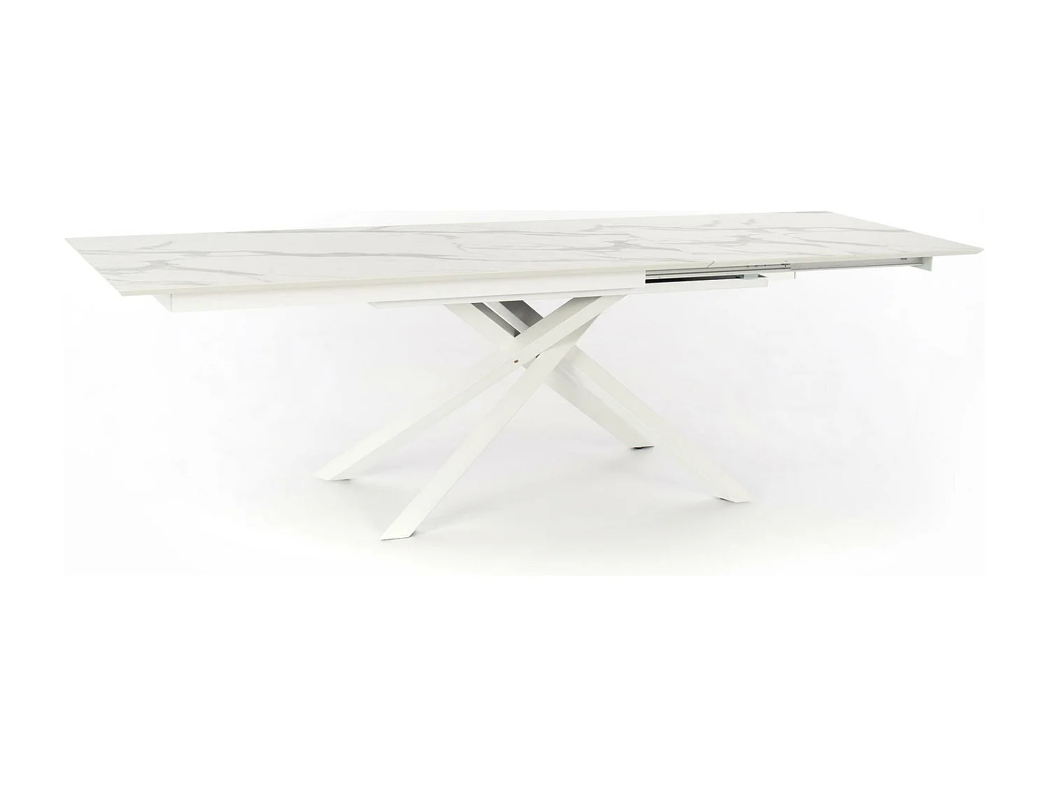 Xavier - Uitschuifbare tafel (170/270 x 90 cm) in HPL op wit MDF